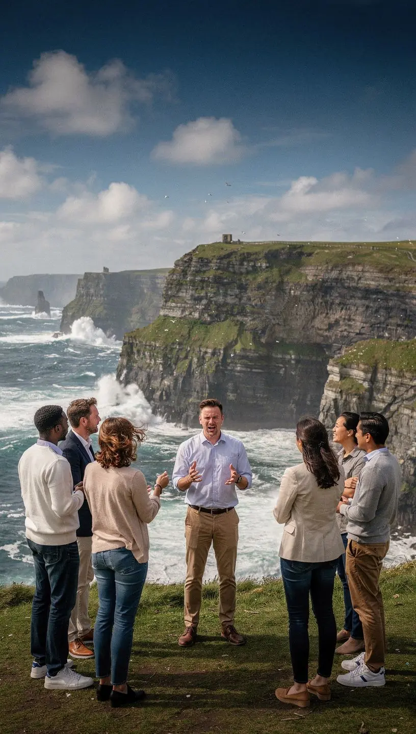 A motivational speaker addressing an audience at a professional development seminar, inspiring attendees with success stories.